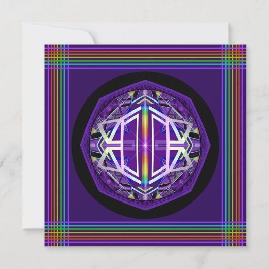 Lila W3-Blindkarte Save The Date (Vorderseite)