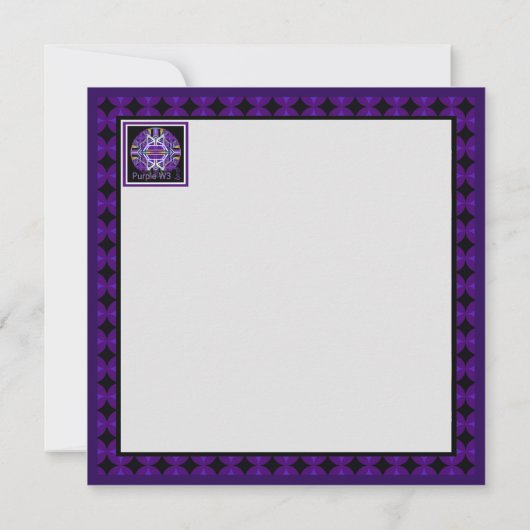 Lila W3-Blindkarte Save The Date (Rückseite)