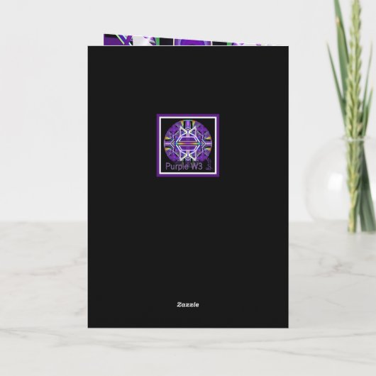 Lila W3-Geburtstagkarte Dankeskarte (Rückseite)