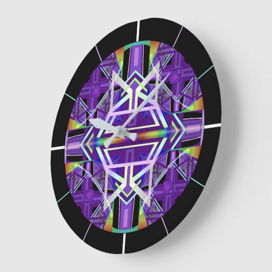 Lila W3 Große Wanduhr (Winkel)