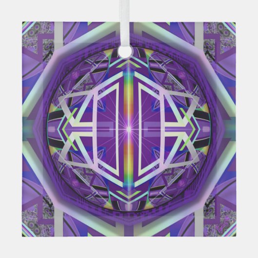 Lila W3 Ornament Aus Glas (Vorderseite)