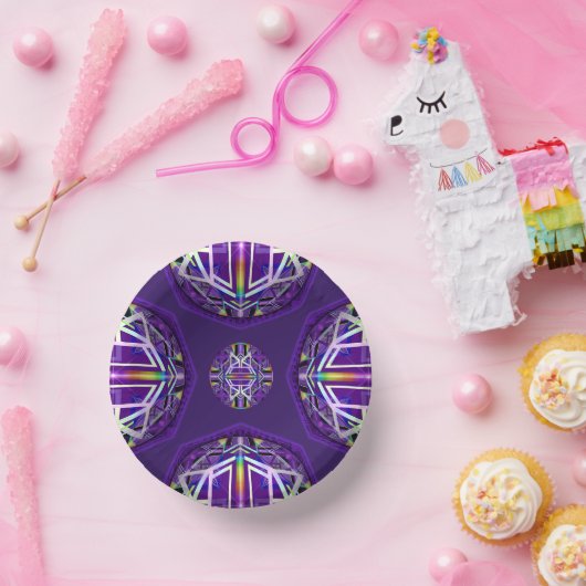 Lila W3 Pappteller (Party)