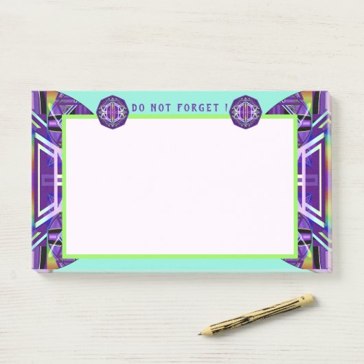 Lila W3 Post-it Klebezettel (Auf Schreibtisch)