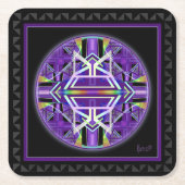 Lila W3 Rechteckiger Pappuntersetzer (Vorderseite)