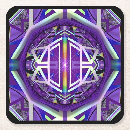 Lila W3 Rechteckiger Pappuntersetzer (Vorderseite)