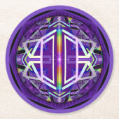 Lila W3 Runder Pappuntersetzer (Vorderseite)