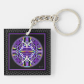 Lila W3 Schlüsselanhänger (Rückseite)