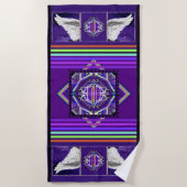 Lila W3 Strandtuch (Vorderseite)