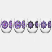 Lila W3 Weinglas Ohne Stiel (Hinten)