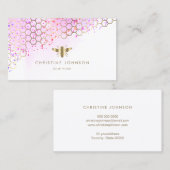 lila Wabenkrauben-Imitate Goldfolie Visitenkarte (Vorne/Hinten)