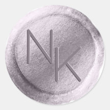 Lila Wachs-Siegel-Initial-Aufkleber