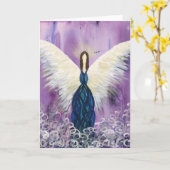 Lila Wächter-Engel Karte (Gelbe Blume)