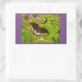 Lila, wackeliger Schwarzmonarch Rechteckiger Aufkleber (Tasche)