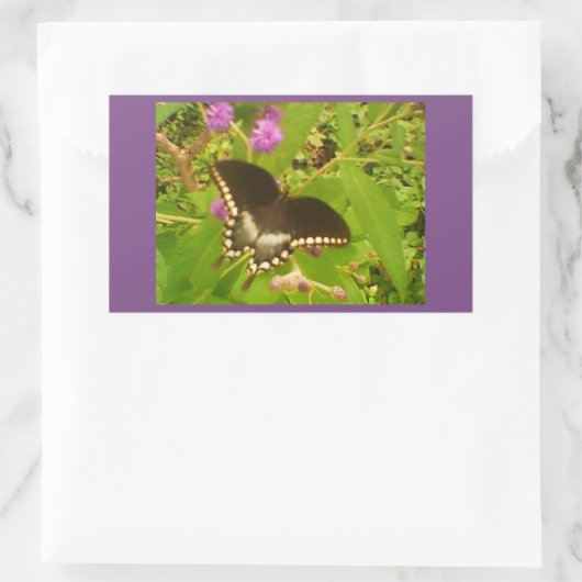 Lila, wackeliger Schwarzmonarch Rechteckiger Aufkleber (Tasche)