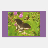 Lila, wackeliger Schwarzmonarch Rechteckiger Aufkleber (Vorderseite)