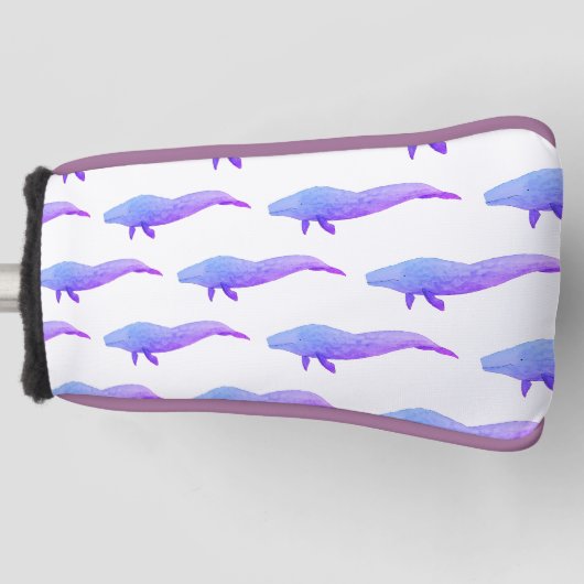 Lila Wal im Wasserfarben Golf Headcover (Vorderseite)