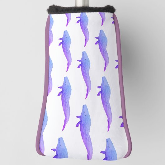 Lila Wal im Wasserfarben Golf Headcover (Rotieren 90)