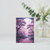 Lila Wald im Hintergrund des Mondlichtes Visitenkarte (Stehend Vorderseite)