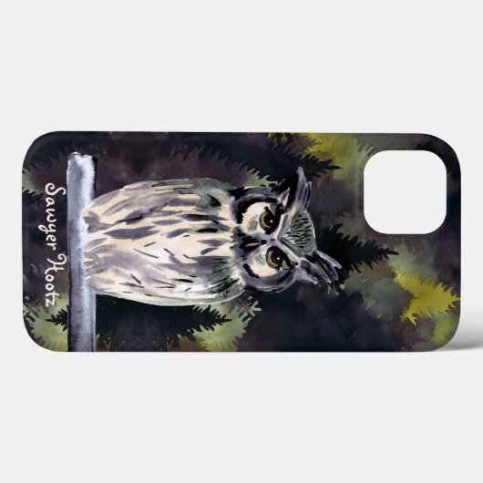 Lila Wald Snowy Owl Individuelle Name Case-Mate iPhone Hülle (Rückseite (Horizontal))