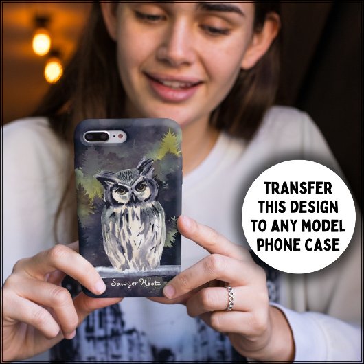 Lila Wald Snowy Owl Individuelle Name Case-Mate iPhone Hülle