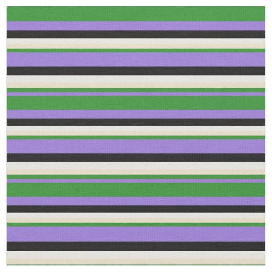 Lila, waldgrün, tan, weiß und schwarz Linien Stoff (Nahaufnahme)
