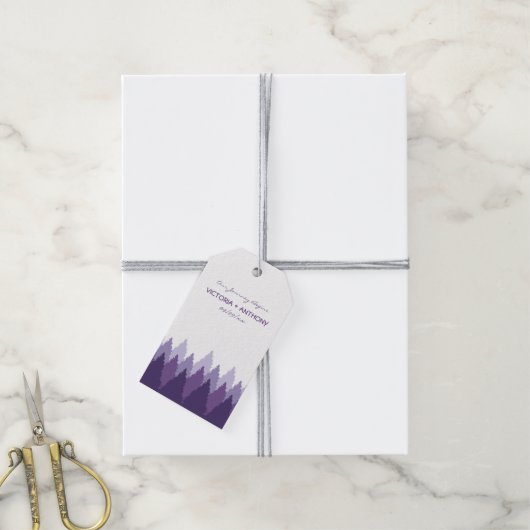 Lila Waldlandschaften Geschenkanhänger (Mit Garn)