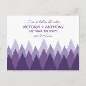 Lila Waldlandschaften retten das Datum Postkarte (Vorderseite)