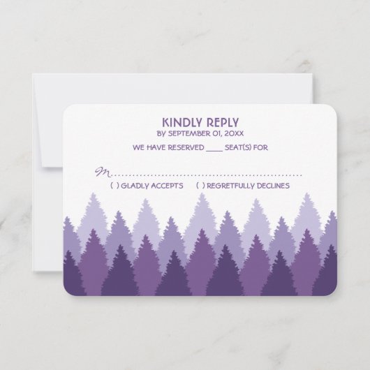 Lila Waldlandschaften RSVP Karte (Vorderseite)
