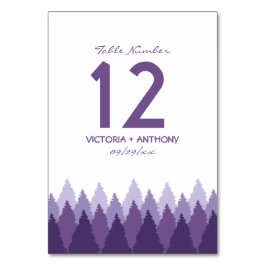 Lila Waldlandschaften Tischnummer