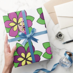 Lila Waldreben-Blüte Geschenkpapier