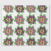 Lila Waldreben-Blüte Geschenkpapier (Flach)