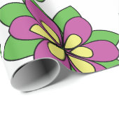 Lila Waldreben-Blüte Geschenkpapier (Rolleneckpunkt)