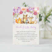 Lila Waldtiere mit Blumenbewuchs Buchanfrage Begleitkarte (Stehend Vorderseite)