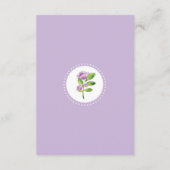 Lila Waldtiere mit Blumenbewuchs Buchanfrage Begleitkarte (Rückseite)