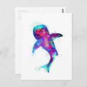 Lila Walhai Postkarte (Vorne/Hinten)