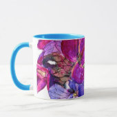 Lila Wallflower Ringer-Tasse Tasse (Links)