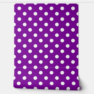 Lila Wanddekoration der weißen Polka-Dots Tapete
