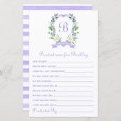 Lila Wappen Baby Vorhersagen (Vorne/Hinten)