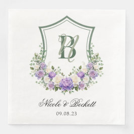 Lila Wappen-Hochzeit Serviette