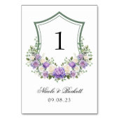 Lila Wappen-Hochzeit Tischnummer (Rückseite)