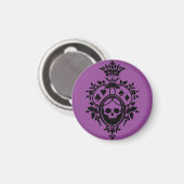 Lila Wappen mit Skull und Cardsuits Magnet (Vorderseite/Rückseite)