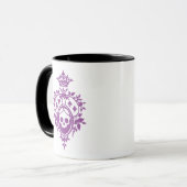 Lila Wappen mit Skull und Cardsuits Tasse (Vorderseite Links)
