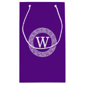 Lila, was für ein erstes Monogramm des griechische Kleine Geschenktüte (Rückseite)