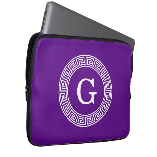 Lila, was für ein erstes Monogramm des griechische Laptopschutzhülle (Vorne Rechts)