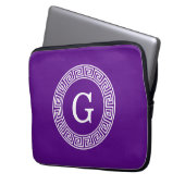 Lila, was für ein erstes Monogramm des griechische Laptopschutzhülle (Vorderseite Links)