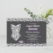 Lila Wäscheduscheneinladungs-Tafelspitze Einladung (Stehend Vorderseite)