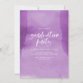Lila Wash Foto Graduation Party Einladung (Rückseite)