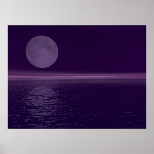 Lila Wasser Blauer Mond Poster (Vorne)