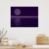 Lila Wasser Blauer Mond Poster (Küche)