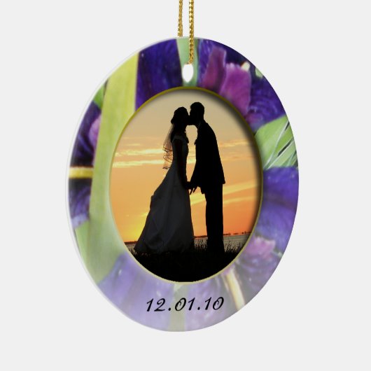 Lila Wasser-Iris-Foto Keramikornament (Rechts)